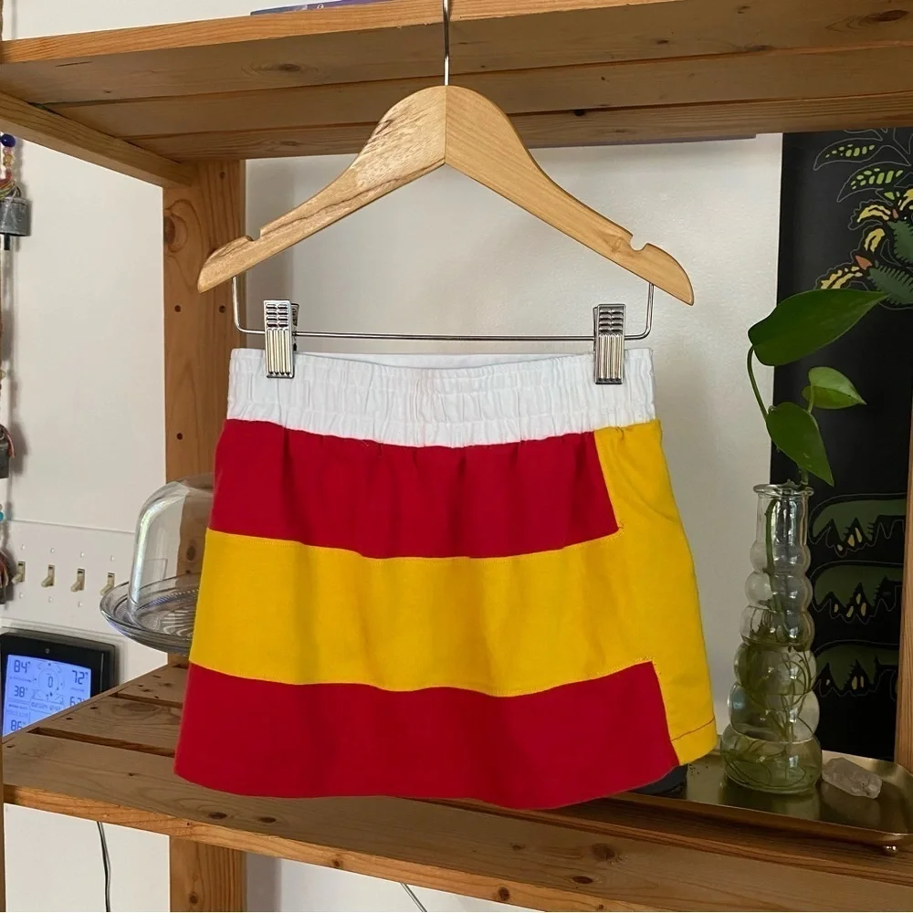 Ralph Lauren Sailing Yacht Club Yellow Red Rugby Stripe Skort Skirt